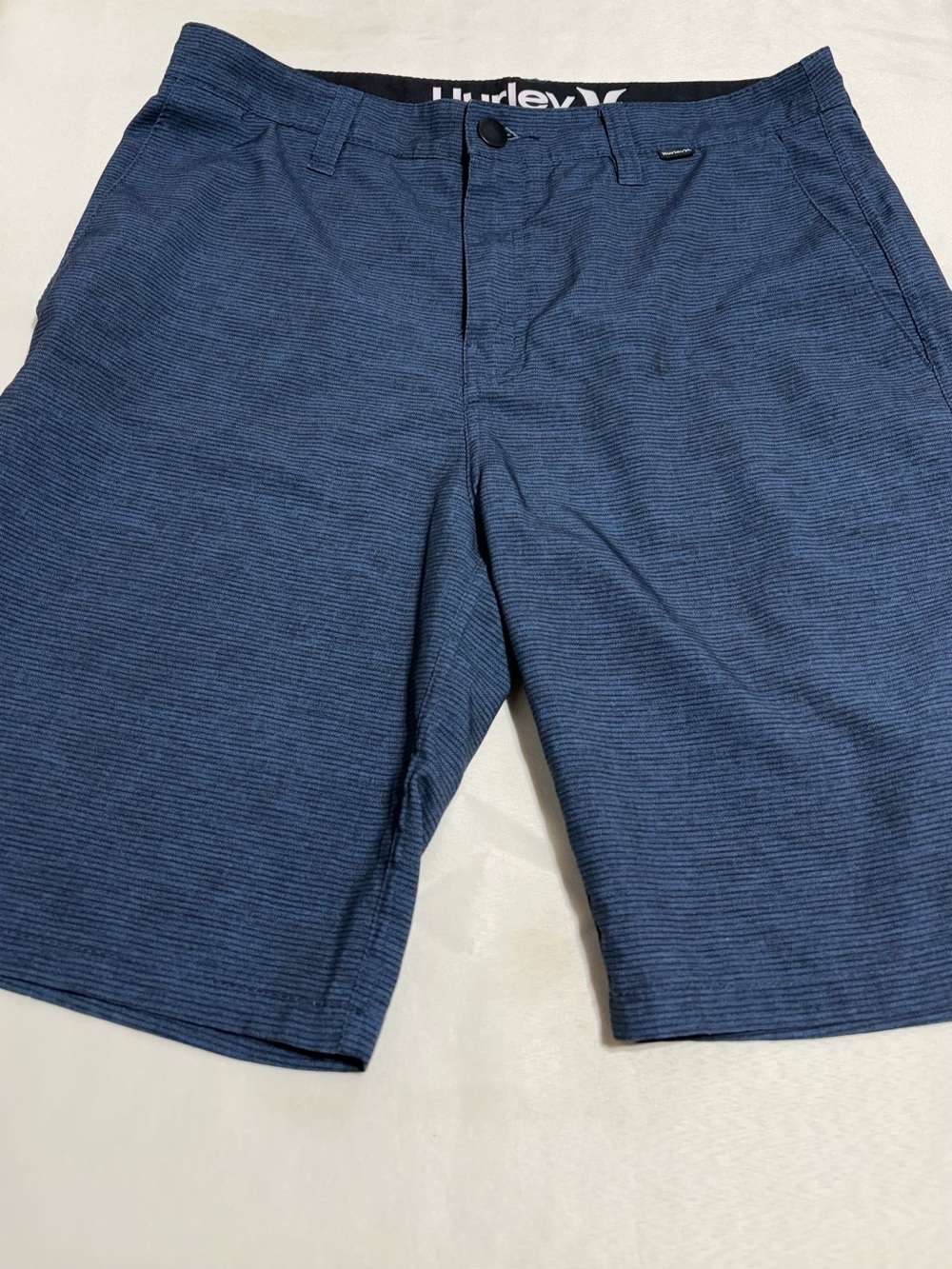Hurley Men's Blue Textured Flat Front Shorts